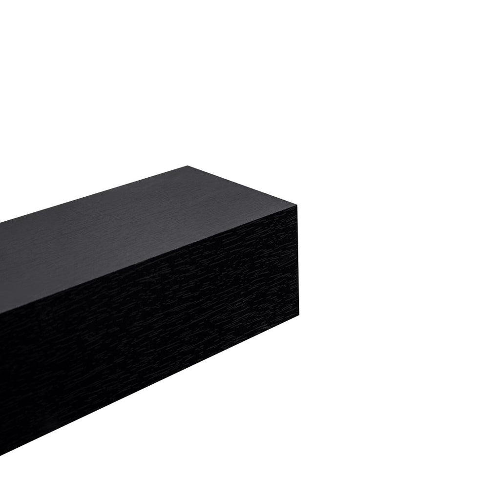 18" Floating Wall Shelf, Wood – Black — product photo