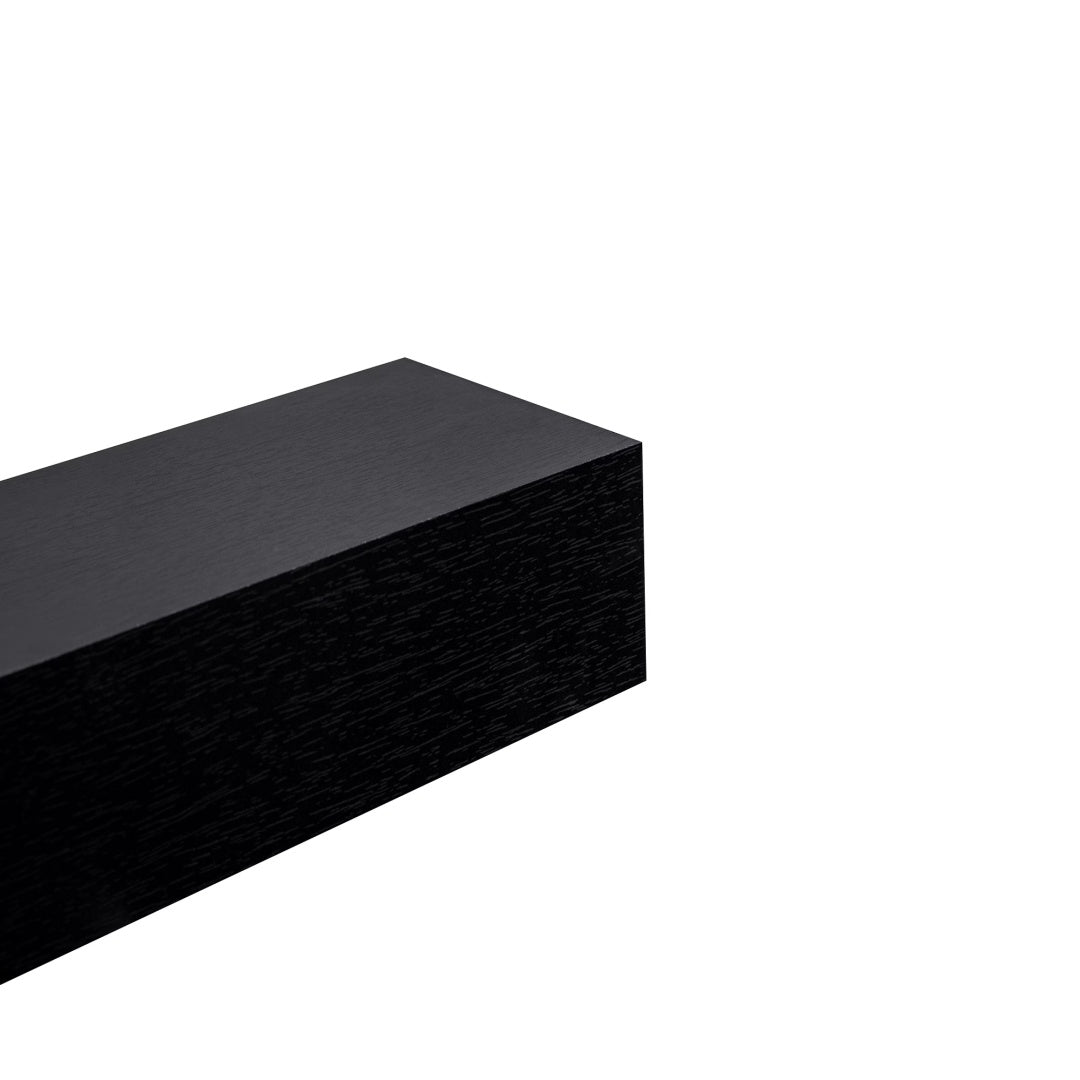 18" Floating Wall Shelf, Wood – Black — product photo