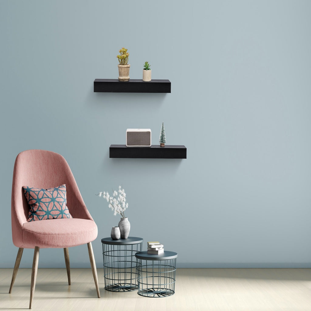 18" Floating Display Ledge Shelf – Black — room view