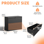 2-Drawer Lateral File Cabinet with Lock, Steel – Black — dimensions