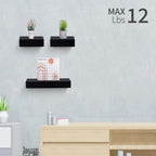18" Floating Wall Shelf, Wood – Black — features
