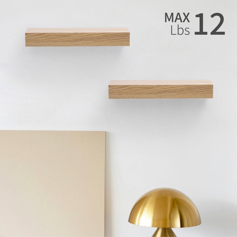 12" Floating Wall Shelf, Compact – Maple — features
