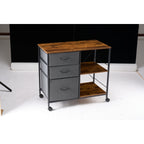 Rolling Printer Stand & File Cabinet with Drawers — product photo angled