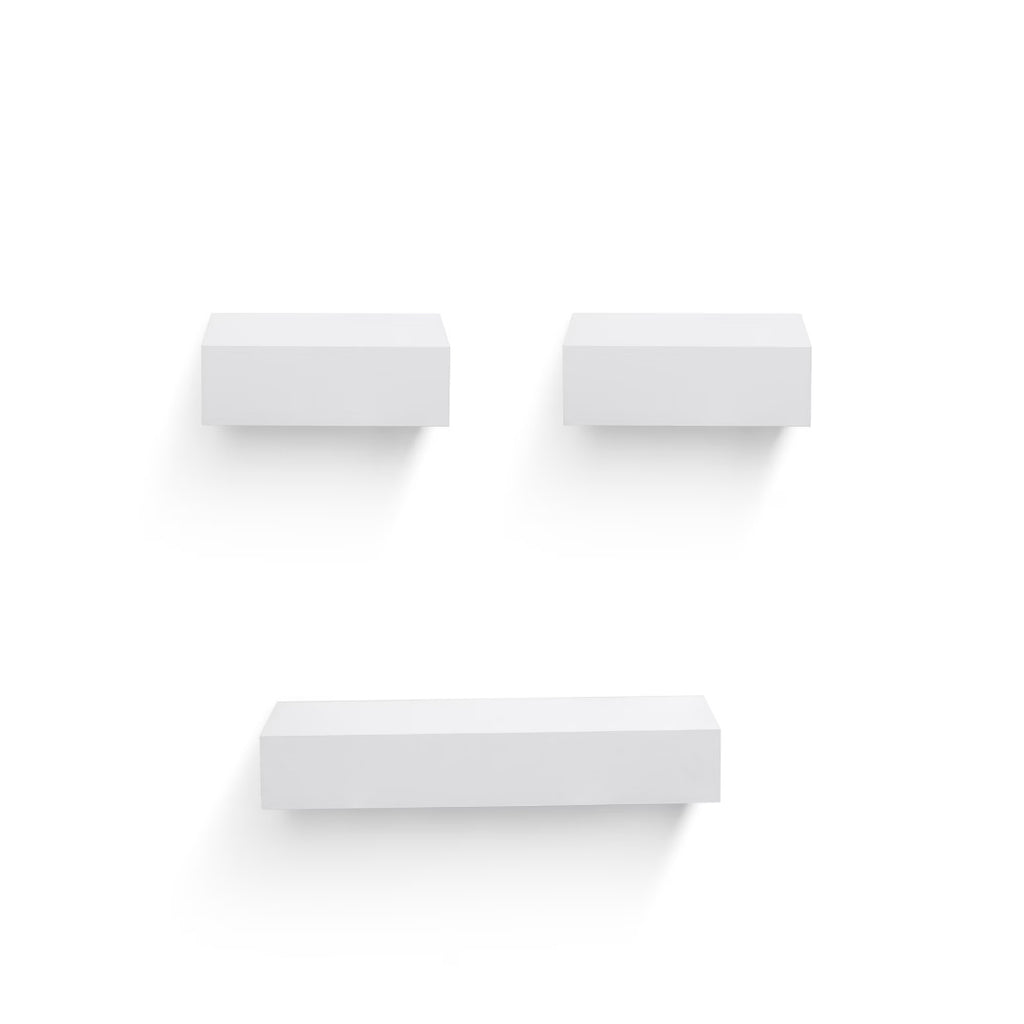 18" Floating Wall Shelf, Wood – White — product photo