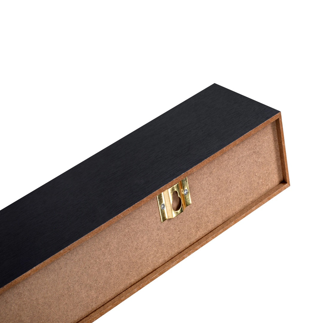 18" Floating Wall Shelf, Wood – Black — product photo