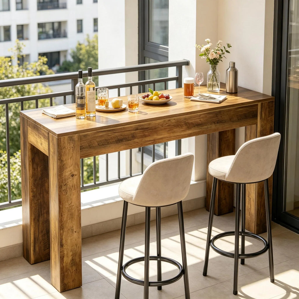 Farmhouse Bar Table, Counter-Height Wood — room view