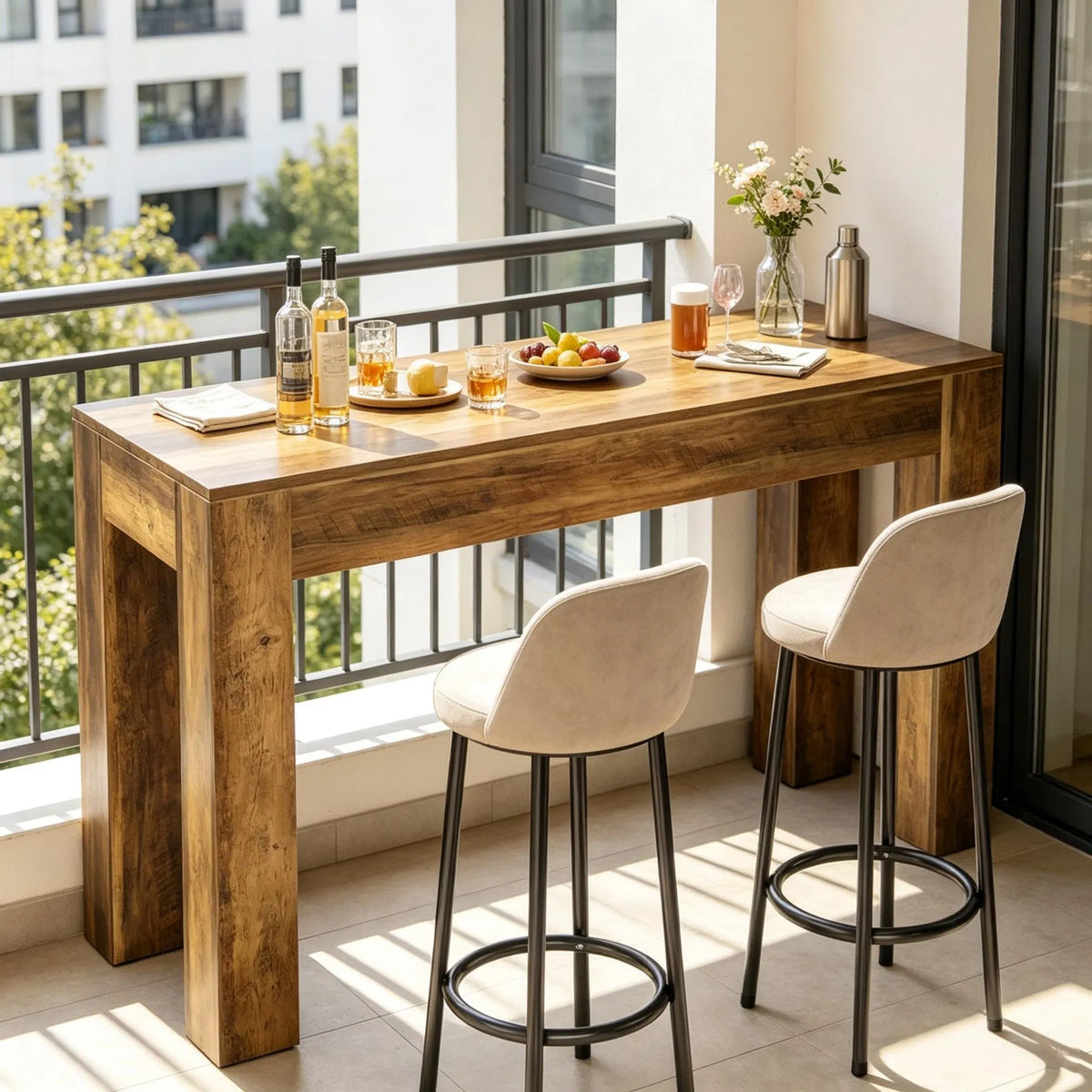 Farmhouse Bar Table, Counter-Height Wood — room view