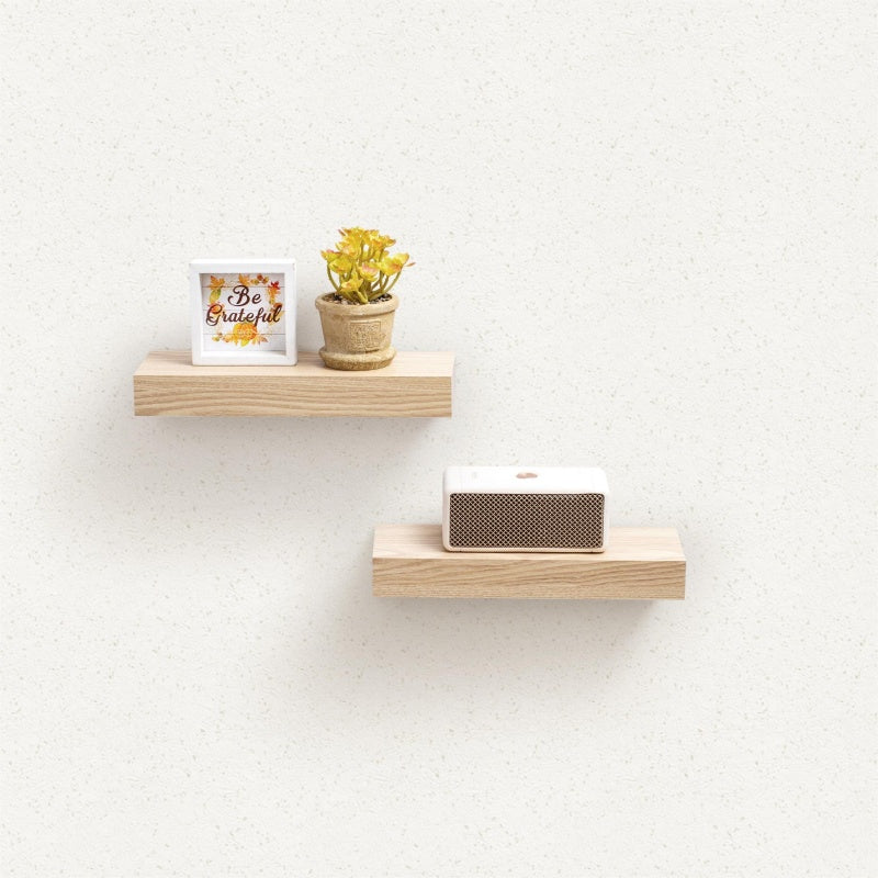 12" Floating Wall Shelf, Compact – Maple — room view angled