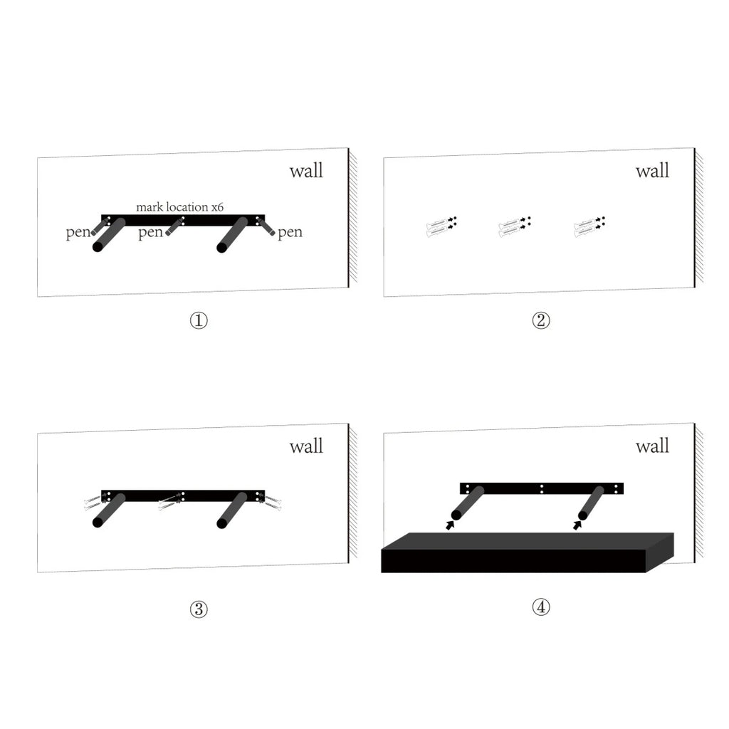 18" Floating Display Ledge Shelf – Black — features