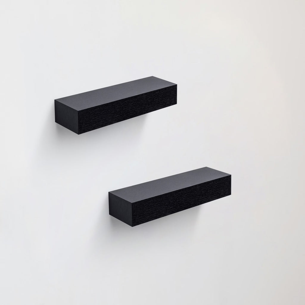 18" Floating Wall Shelf, Wood – Black — product photo