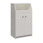 2-Door Storage Tower with Shelves – White — product photo angled