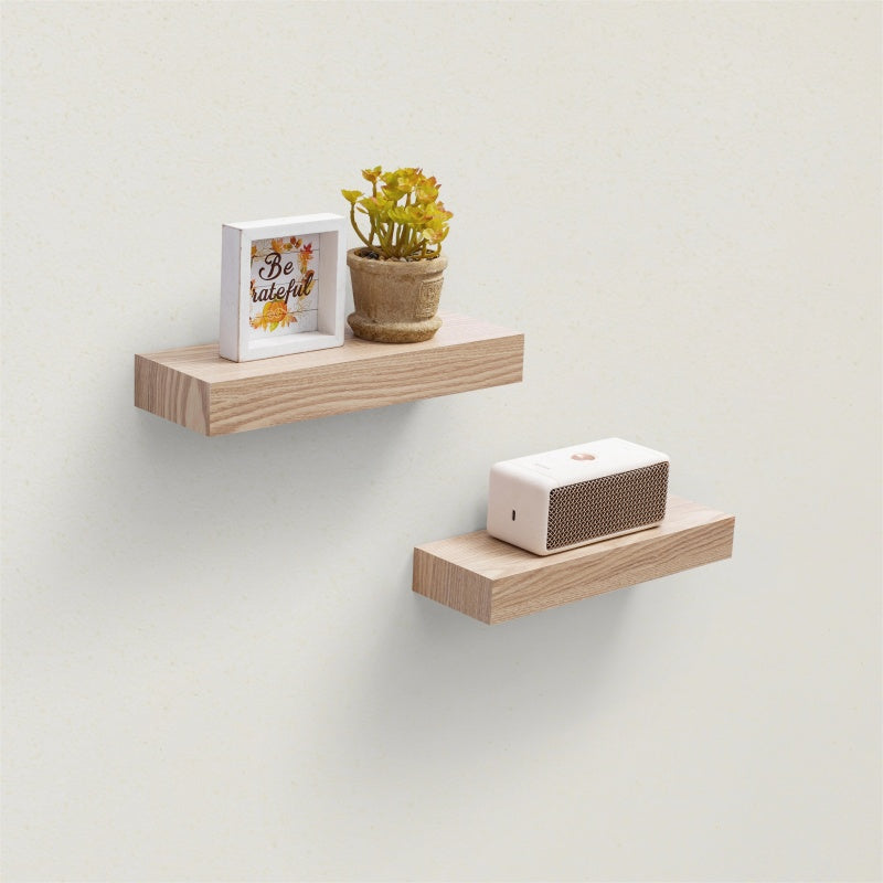 12" Floating Wall Shelf, Compact – Maple — room view angled