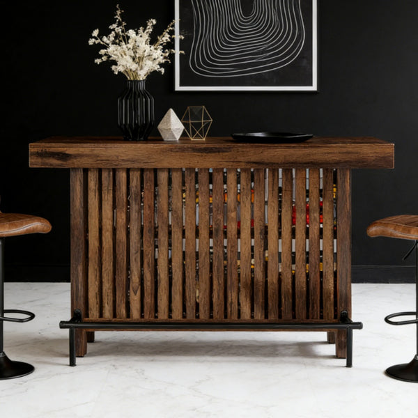 Bar Table with Storage Shelves, Counter-Height — room view angled