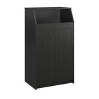 2-Door Storage Tower with Shelves – Black — product photo