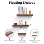 18" Floating Display Ledge Shelf – Black — features