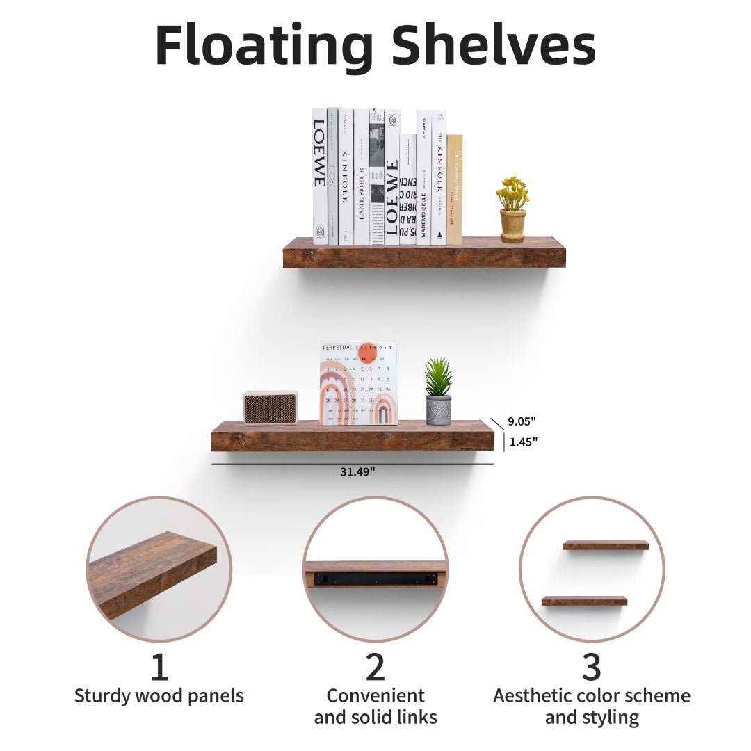 18" Floating Display Ledge Shelf – Black — features