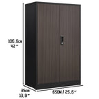 Folding Metal Storage Cabinet with Lock – Black — dimensions