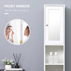 Tall Bathroom Storage Cabinet with Mirror – White — features
