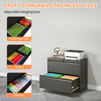 2-Drawer Lateral File Cabinet with Lock, Steel – Black — features