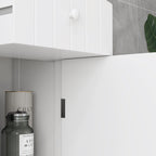 Tall Linen Tower Cabinet with Drawer – White — product photo angled