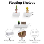 18" Floating Wall Shelf, Wood – White — features