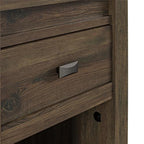 Rustic Nightstand with Storage, Farmhouse – Brown — detail