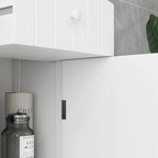 Tall Linen Tower Cabinet with Drawer – White — product photo angled