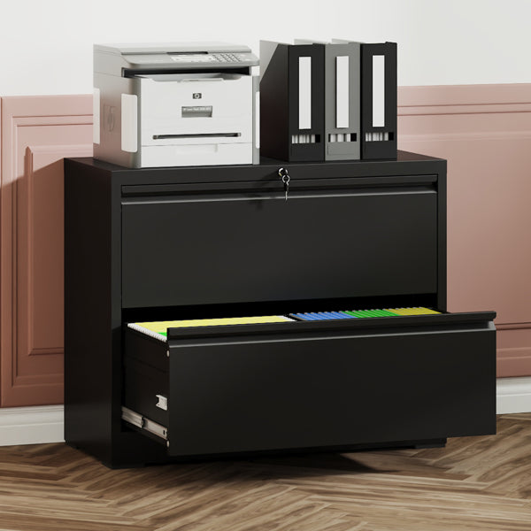 2-Drawer Lateral File Cabinet with Lock, Letter/A4 — detail