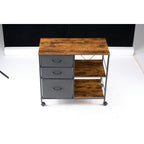 Rolling Printer Stand & File Cabinet with Drawers — product photo angled