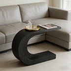 C-Shaped Console Accent Table, Hallway – Black — room view