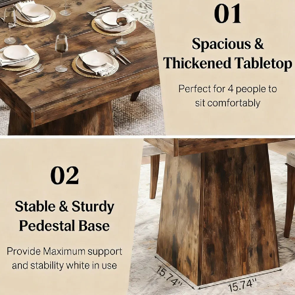 Square Farmhouse Dining Table, 31" – Gray — features
