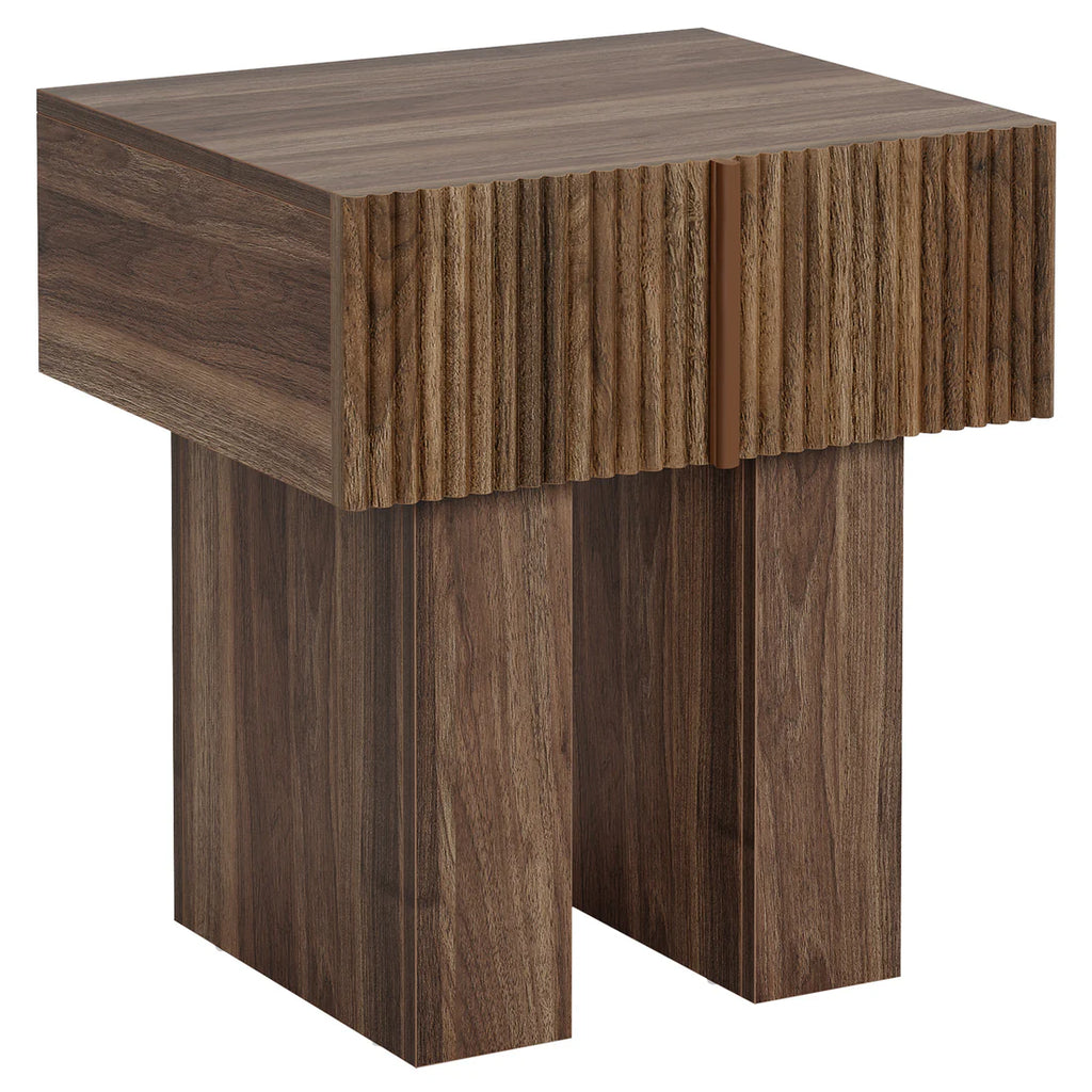 Storage Nightstand, Bedside Table – Rustic Brown — product photo