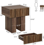 Storage Nightstand, Bedside Table – Rustic Brown — dimensions