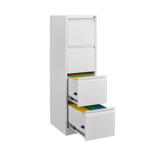 4-Drawer Vertical File Cabinet with Lock – White — product photo
