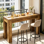 Farmhouse Bar Table, Counter-Height Wood — room view angled