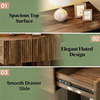 Storage Nightstand, Bedside Table – Rustic Brown — features