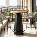 Round Bar Table, 31" Hexagonal Base – Black/Brown — features