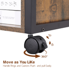 File Cabinet with USB Charging Ports, Printer Stand – Rustic Brown — features