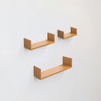 14" Floating Wall Shelf, Wood – Golden — product photo