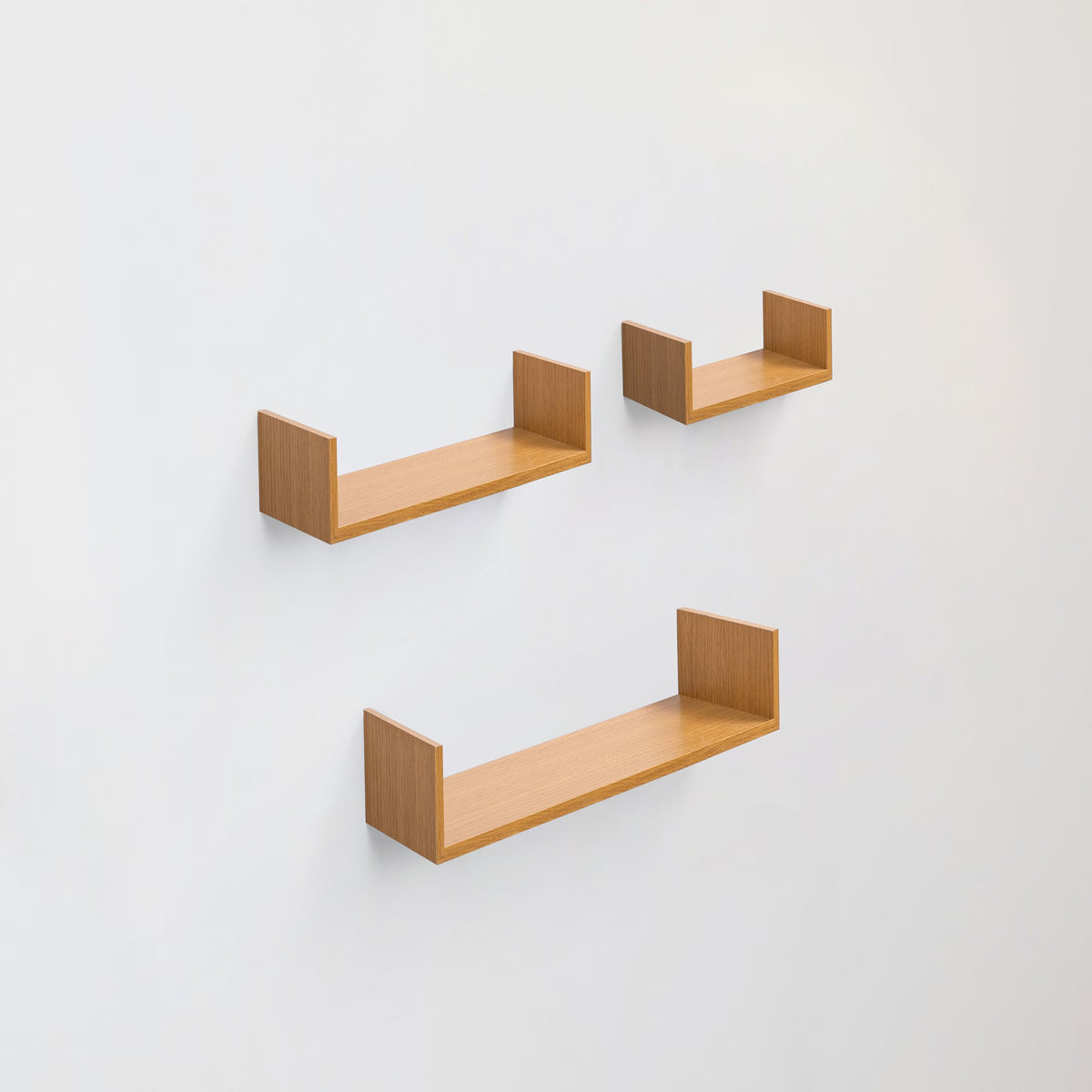 14" Floating Wall Shelf, Wood – Golden — product photo