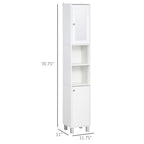 Tall Bathroom Storage Cabinet with Mirror – White — product photo