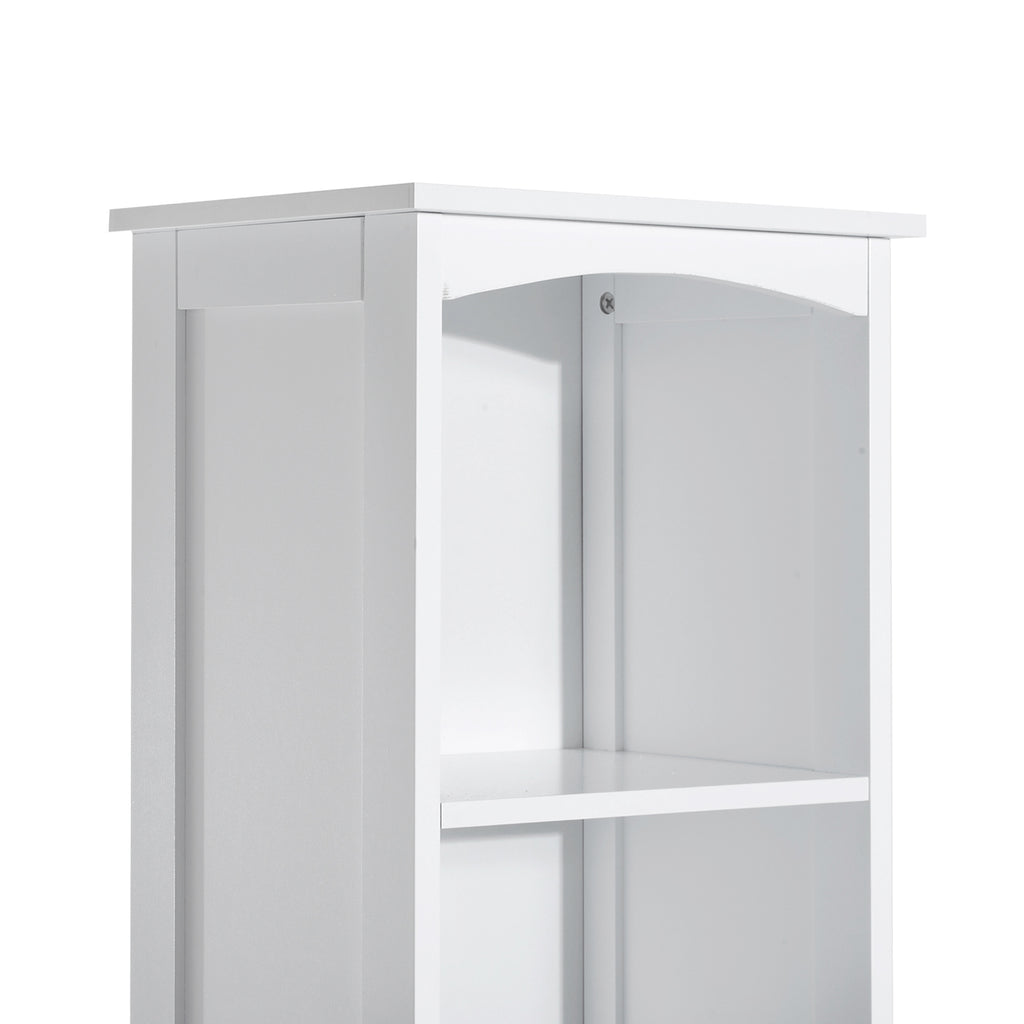 Tall Linen Tower Cabinet with Drawer – White — detail