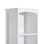 Tall Linen Tower Cabinet with Drawer – White — detail