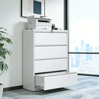 4-Drawer Lateral File Cabinet with Lock – White — room view