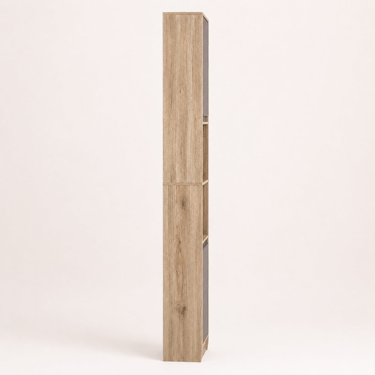 Bathroom Storage Cabinet – Slim, Freestanding, 30×24×170cm, Adjustable Shelves, Grey & Oak-Effect