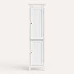 Bathroom Cabinet – Tall Slim, Double Door, Adjustable Shelves, White