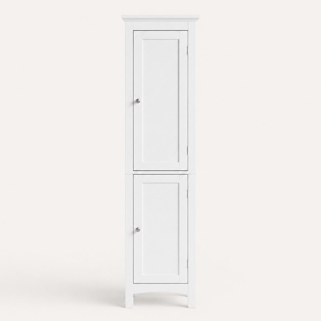 Bathroom Cabinet – Tall Slim, Double Door, Adjustable Shelves, White