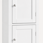 Bathroom Cabinet – Tall Slim, Double Door, Adjustable Shelves, White