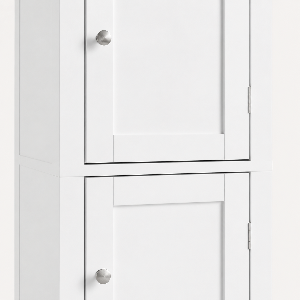 Bathroom Cabinet – Tall Slim, Double Door, Adjustable Shelves, White