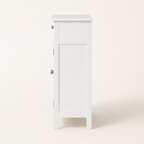 Freestanding Bathroom Storage Cabinet with 2 Drawers & Cupboard – MDF, White, 60×30×75cm